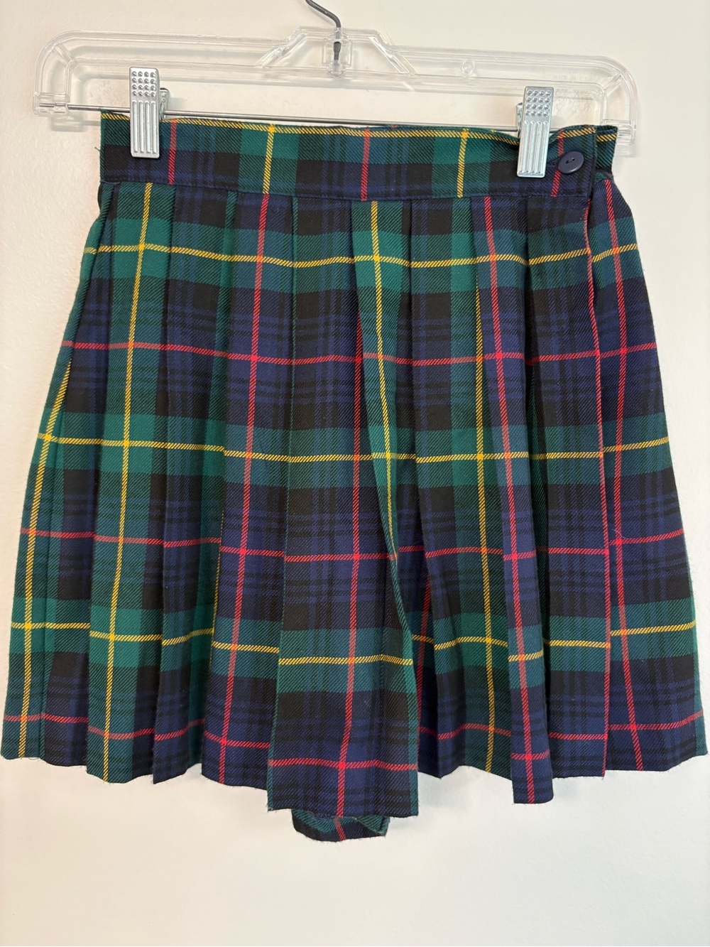 90s Vintage The Limited Pleated Green Tartan Plaid Skort Girls Size 10